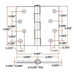 Design House 4 in. Square Corner Door Hinge, Oil Rubbed Bronze, 3-Pack thumbnail 4