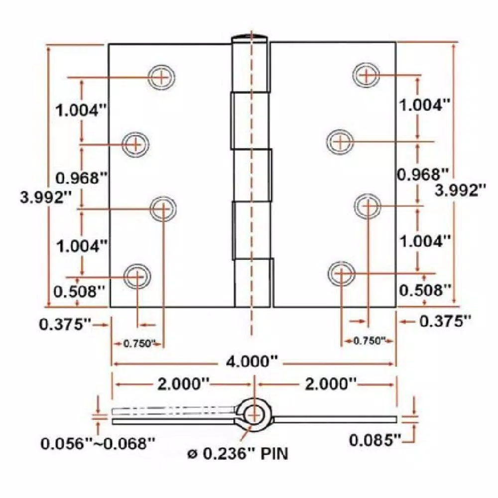 Design House 4 in. Square Corner Door Hinge, Oil Rubbed Bronze, 3-Pack