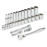 Milwaukee 36-Piece SAE 3/8 in. Drive Ratchet and Socket Set with 8-Piece Screwdriver Set thumbnail 11