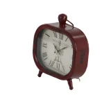 LITTON LANE Set of 3 Vintage Farmhouse Rounded Rectangle Iron Table Clocks - Distressed Red, Black, and White thumbnail 6