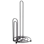 Home Basics Modern Double Wire Free Standing Paper Towel Holder, Black Steel thumbnail 1