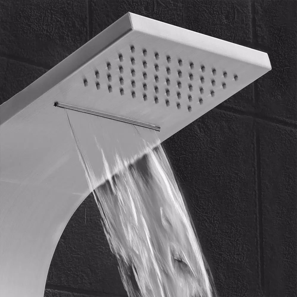 AKDY 65 in. Stainless Steel 8-Jet Rainfall Waterfall Shower Panel System with Handheld Wand