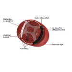 Safe Handler Bison Life Safe Handler Everyday Series Red HDPE Bump Cap with 4-Point Pinlock Suspension thumbnail 4