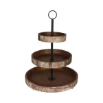 DesignOvation Rustic White Birch 3-Tiered Decorative Wood Tray - Farmhouse Style Organizer thumbnail 1
