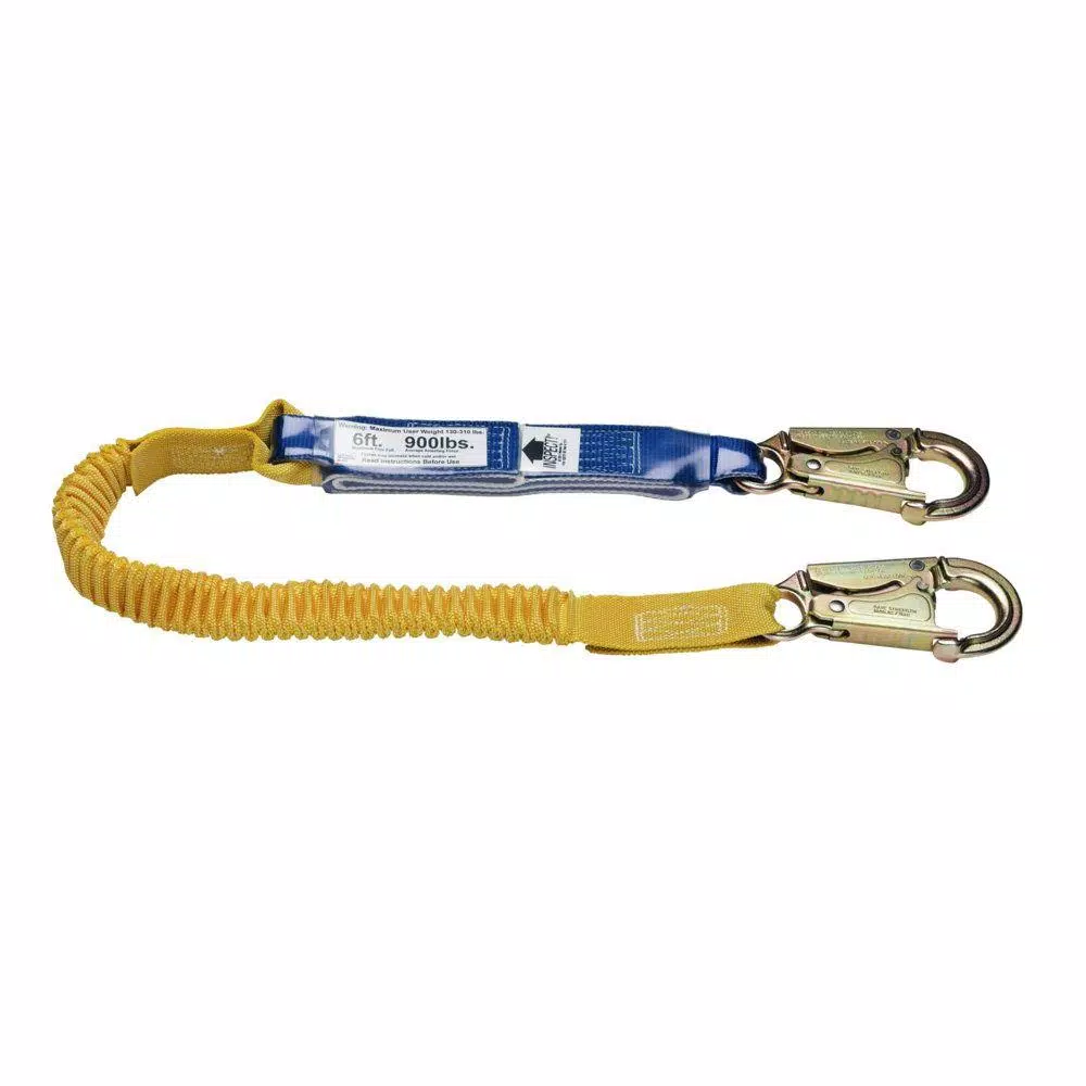 Werner DeCoil Stretch 6 ft. Single Leg Lanyard with DCELL Shock Pack