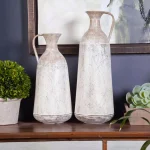 Winsome House 2-Piece White Metal Roma Pitcher Vase Set - Distressed Shabby Chic Urn Style thumbnail 12