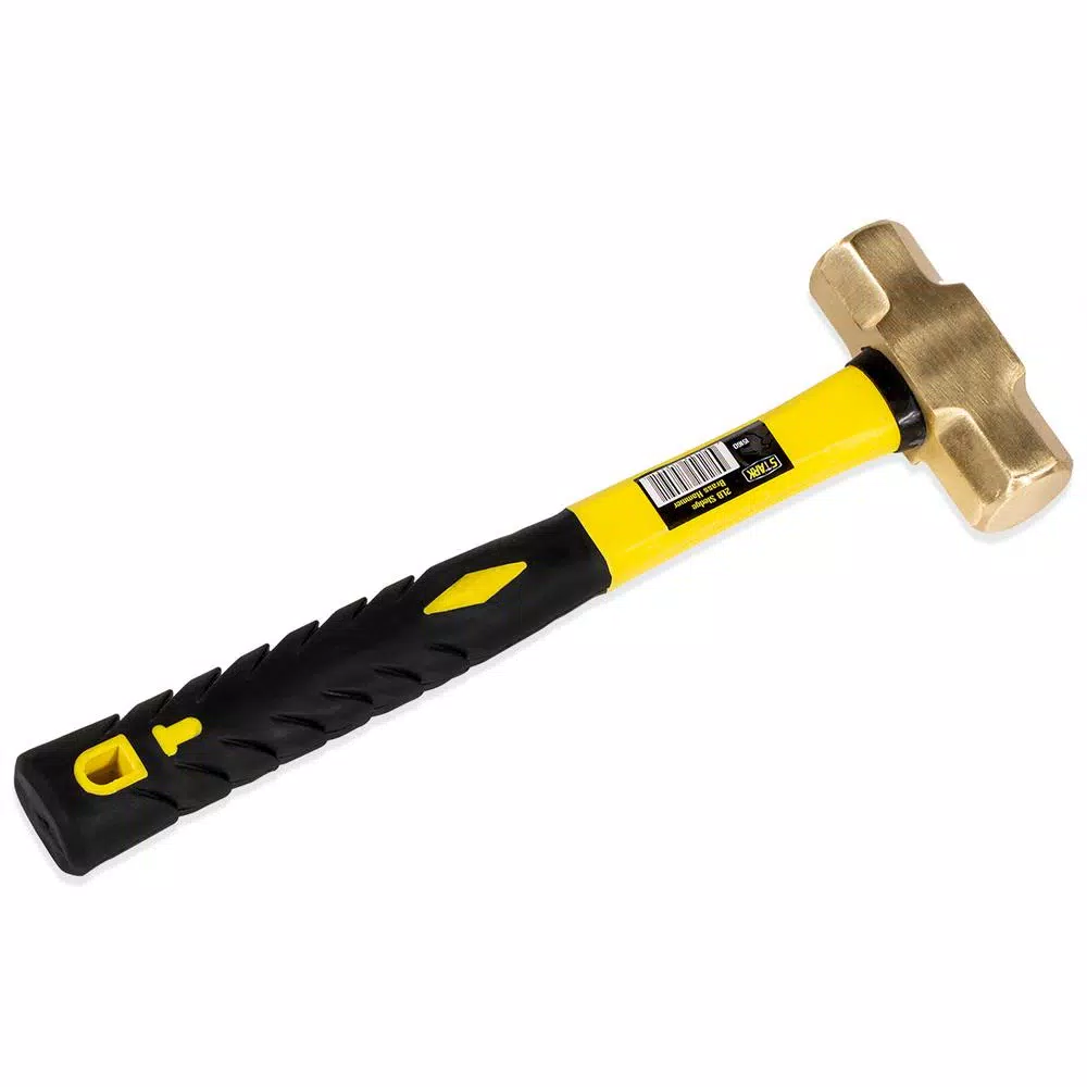 Stark 2 lb. Brass Sledge Hammer with Fiberglass Handle and Soft-Grip Rubber Cover