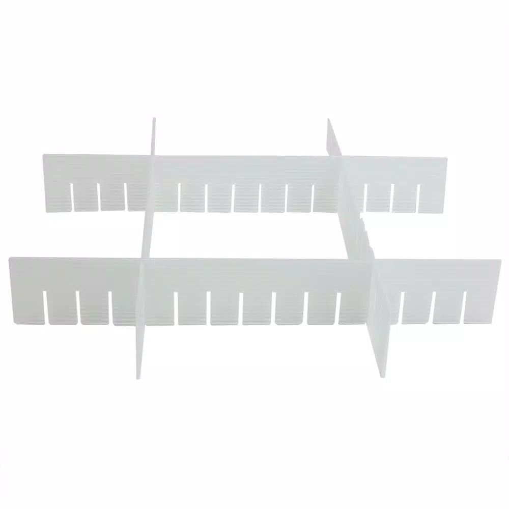 Unbranded White Plastic Drawer Organizer Divider, Customizable Compartments for Office and Home