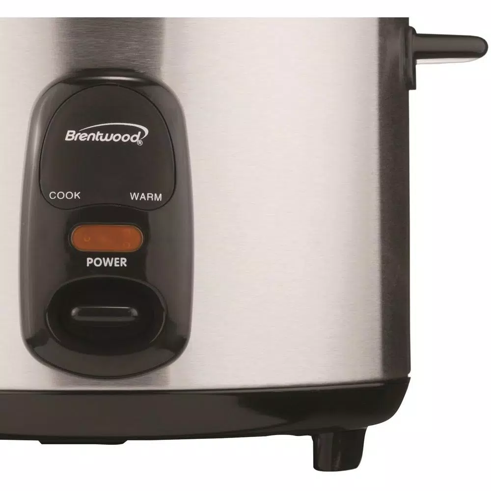 Brentwood Appliances 5-Cup Silver Rice Cooker with Non-Stick Interior and Automatic Shut-Off
