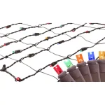 Northlight 2 ft. x 8 ft. Multi-Color LED Net Style Christmas Lights with Brown Wire thumbnail 1