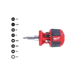 Milwaukee 8-in-1 Compact Multi-Bit Screwdriver Set with Power Groove Bits thumbnail 1