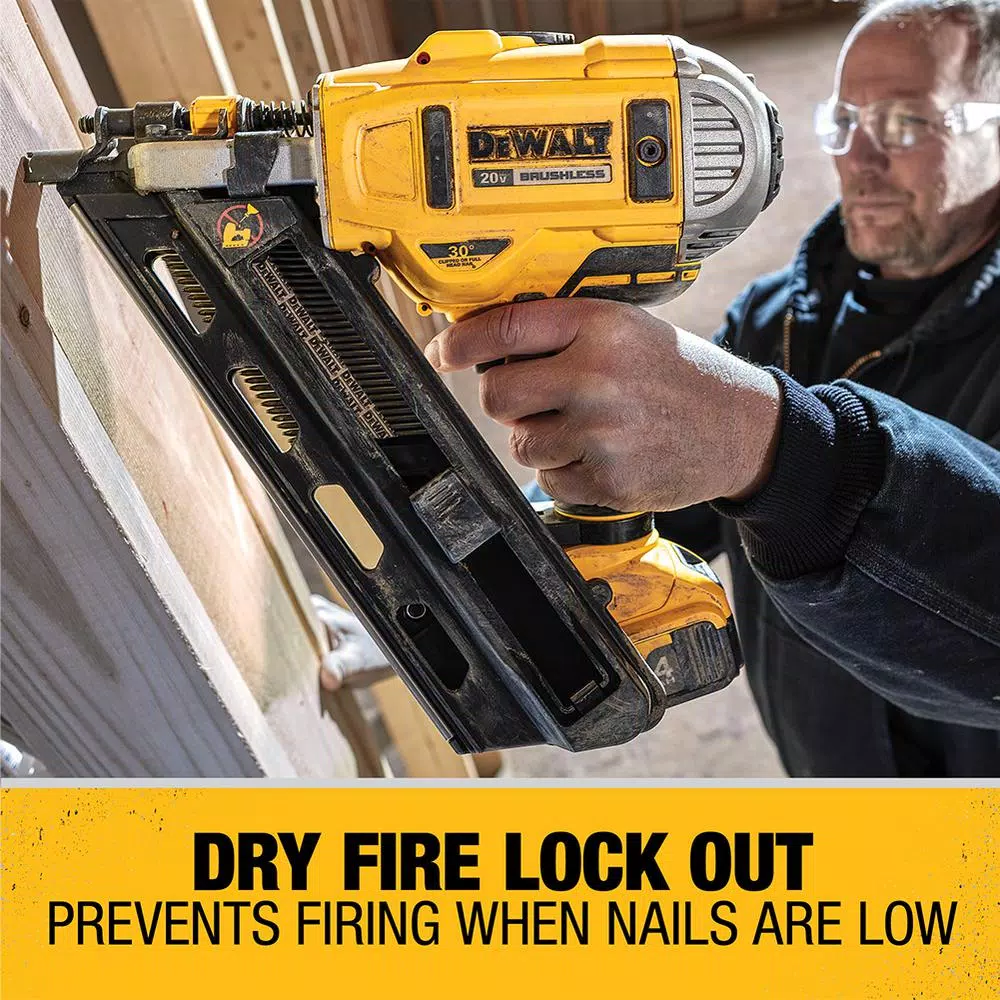 DEWALT 20V MAX Cordless Brushless 30° Paper Collated Framing Nailer Kit with 4Ah Battery and Charger