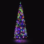 Costway 7.5 ft. Pre-Lit Slim Pencil Artificial Christmas Tree with 350 Multi-Color LED Lights thumbnail 4