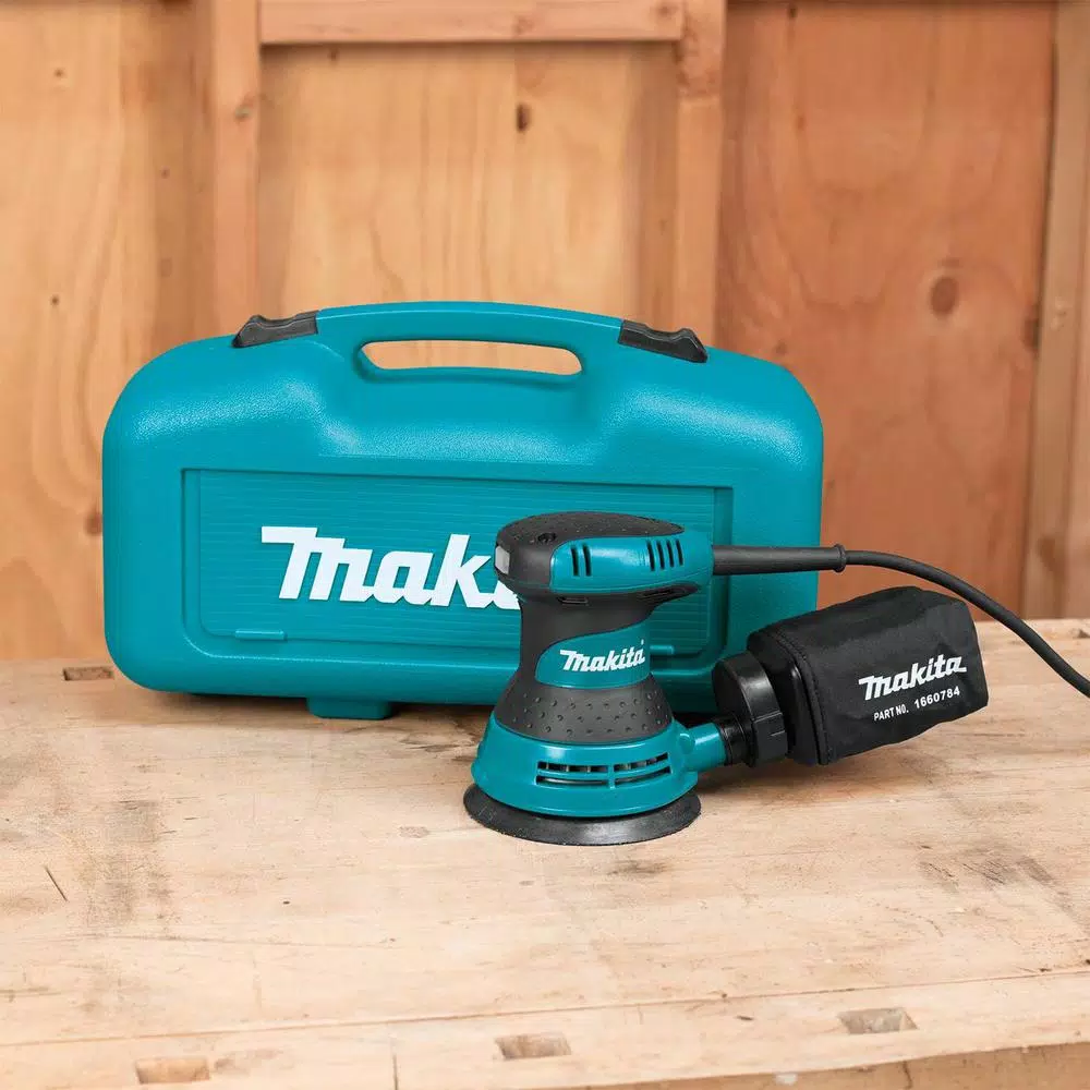 Makita 5 in. Corded Random Orbital Sander with Dust Bag and Hard Case, 3 Amp