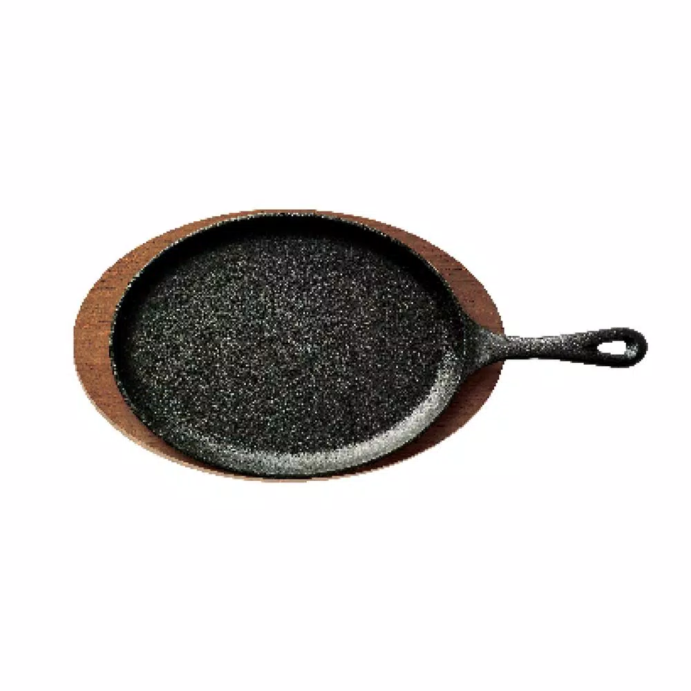 Tramontina 6-Piece 10 in. Cast Iron Fajita Pan Set with Wood Trivets and Handle Mitts