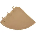 VHC Brands 48 in. Natural Burlap Christmas Tree Skirt with Fringed Edge and Taffeta Reverse thumbnail 3