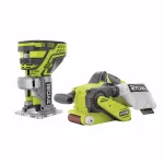 RYOBI 18V ONE+ Brushless 3 in. x 18 in. Belt Sander and Fixed Base Trim Router Combo Kit thumbnail 1