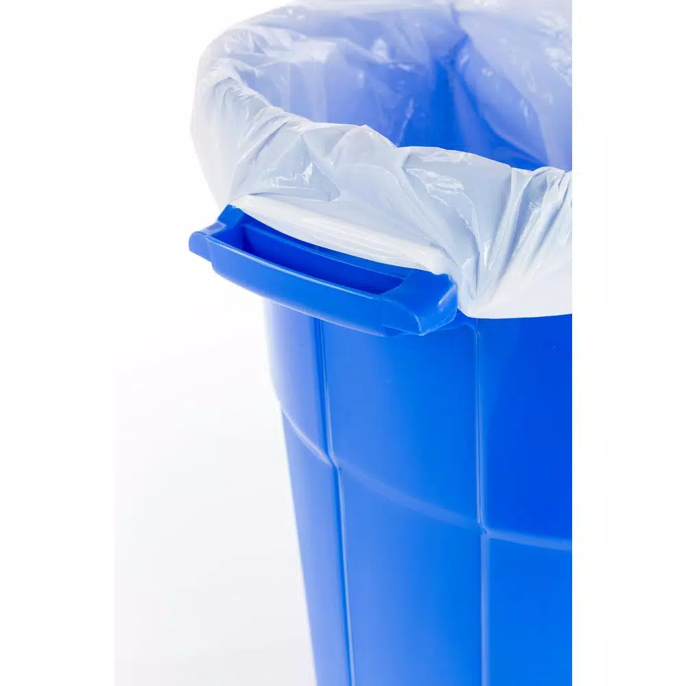 United Solutions 32 Gal. Blue Outdoor Recycling Bin with Snap Fit Lid