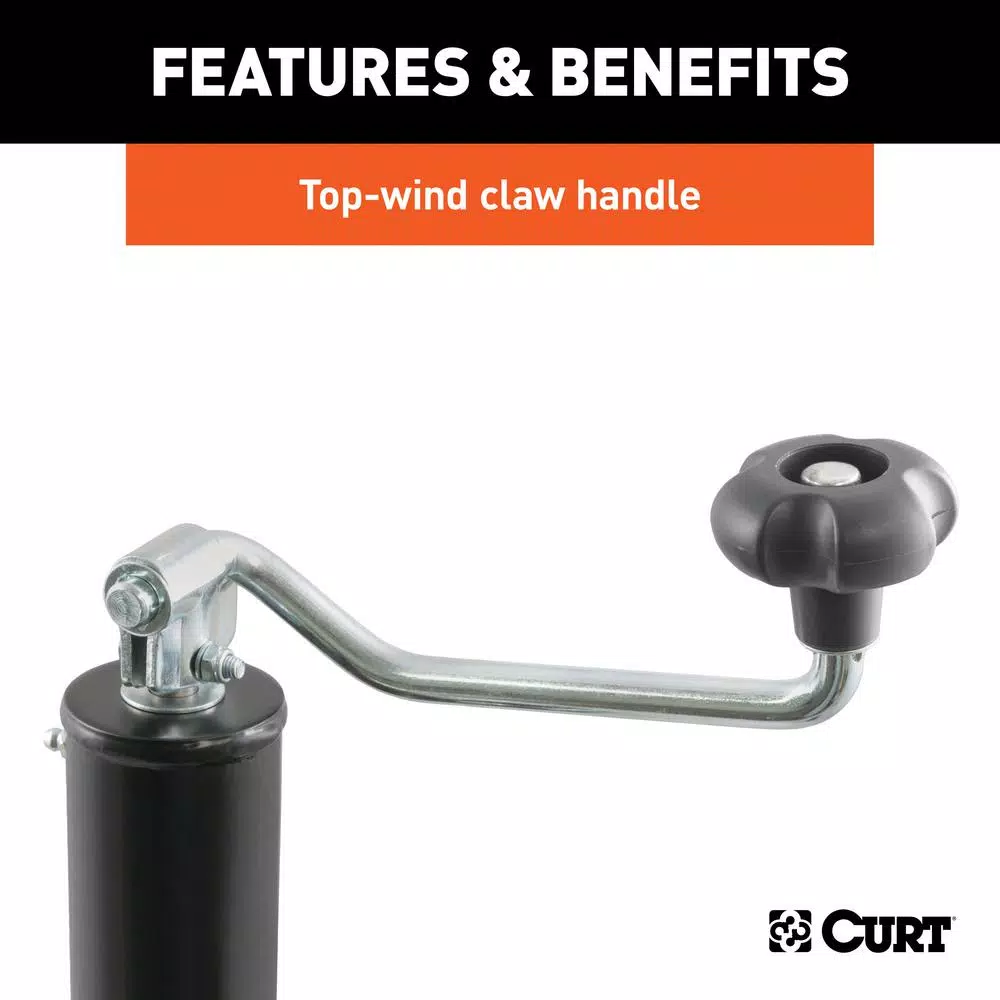 CURT Swivel Bracket-Mount Trailer Jack with Top Handle, 2,000 lbs. Capacity, 10 in. Travel