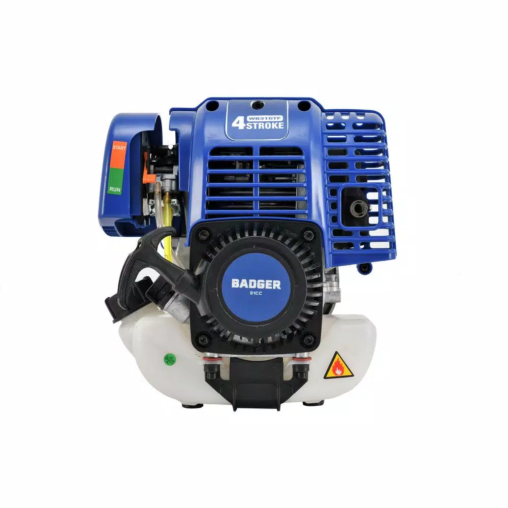 Badger WB31GTF 31cc 4-Cycle Gas Trimmer, Attachment Capable, Curved Shaft