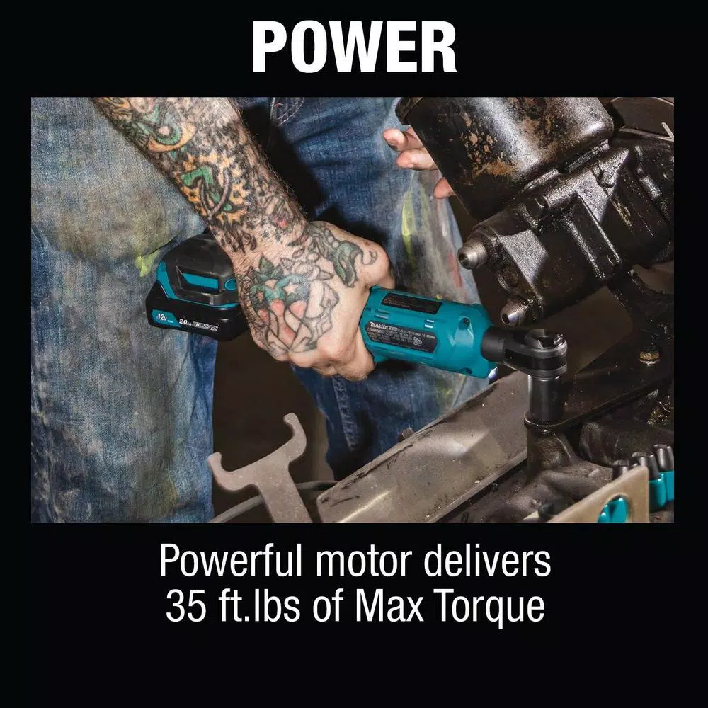 Makita 12V MAX CXT Cordless 3/8 in. and 1/4 in. Sq. Drive Ratchet Kit with 2.0 Ah Battery and Charger