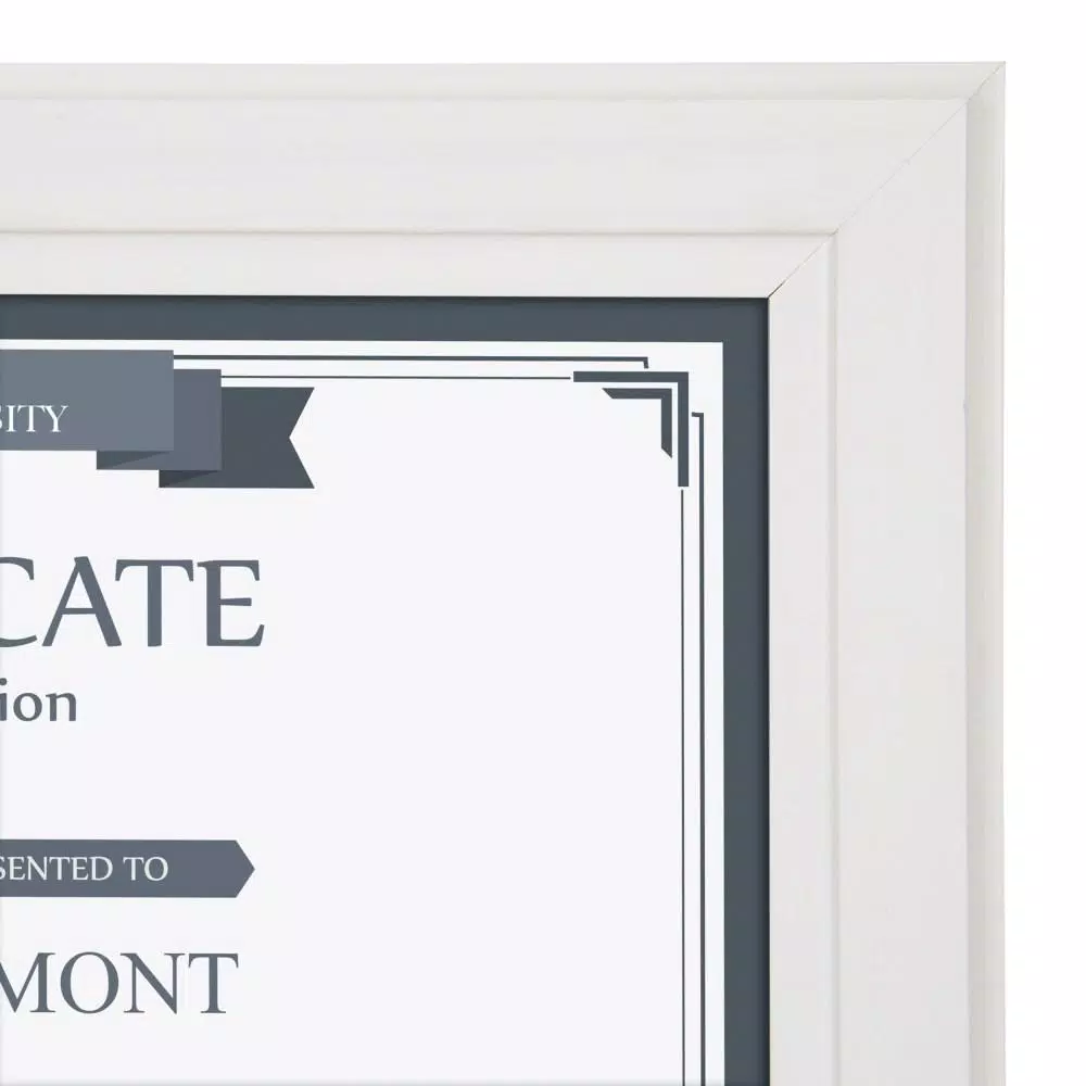DesignOvation Kieva 8.5 x 11 in. White Solid Wood Picture Frame Set, Set of 6