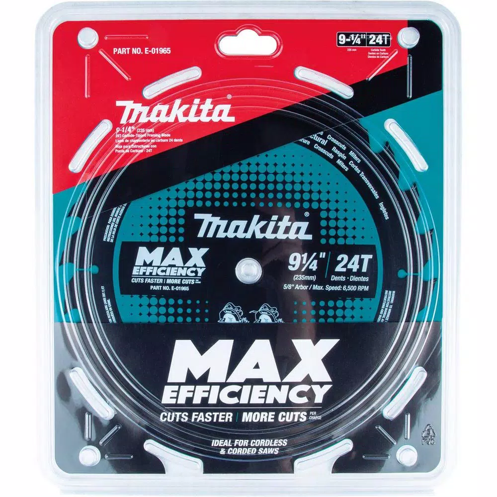 Makita 9-1/4 in. 24T Carbide-Tipped Ultra-Thin Kerf Circular Saw Blade for Framing