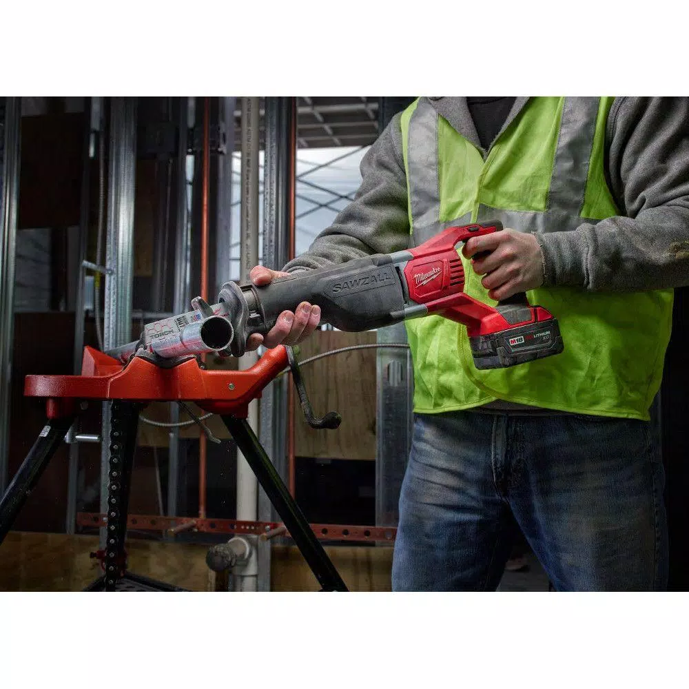 Milwaukee M18 18V Cordless Reciprocating Saw Kit with 5.0 Ah Battery and Charger