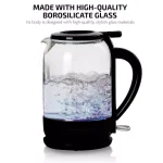 Ovente 1.5L Glass Electric Kettle with ProntoFill Technology, 1500W, Black thumbnail 4