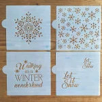 Designer Stencils Winter Wonderland & Let It Snow Cookie Stencil Bundle - 4 Pattern Set thumbnail 3