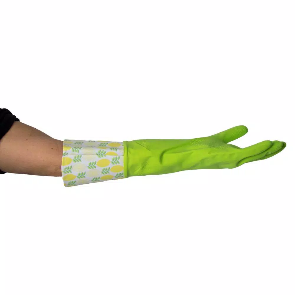 Krumbs Kitchen Rubber Cleaning Gloves, One Size Fits All, Green