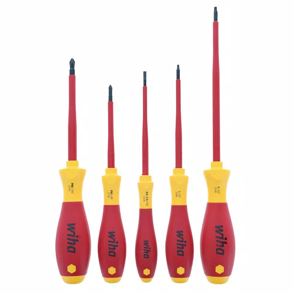Wiha 5-Piece Insulated SoftFinish Screwdriver Set, 1000V VDE Certified