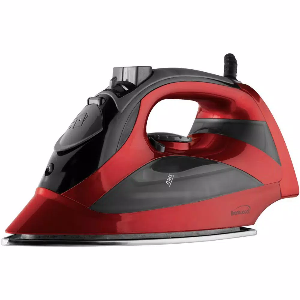 Brentwood Appliances MPI-90R Steam Iron with Auto Shutoff and 1200W Power, Metallic Red