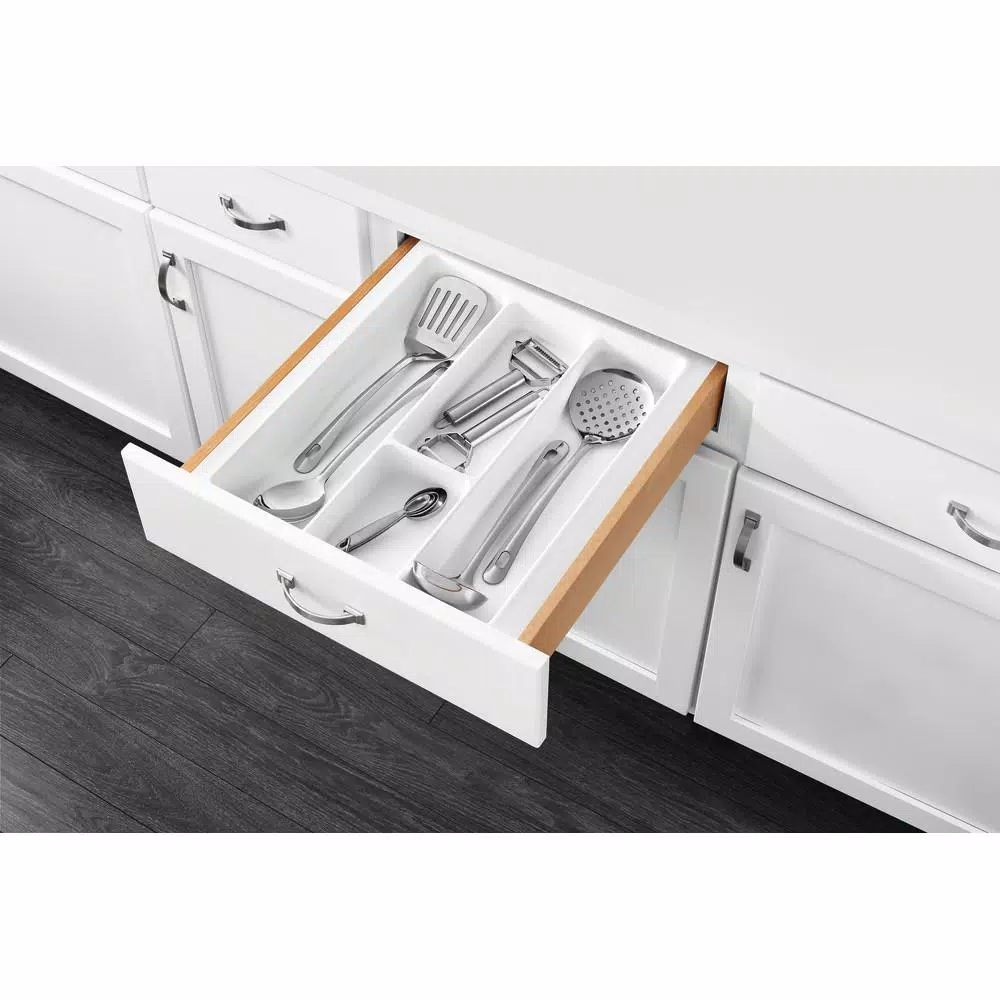 Rev-A-Shelf Extra Large White Utility Drawer Organizer Insert, Trim-to-Fit