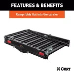 CURT Aluminum Hitch Cargo Carrier with Folding Ramp, 500 lb. Capacity, 2 in. Receiver thumbnail 6