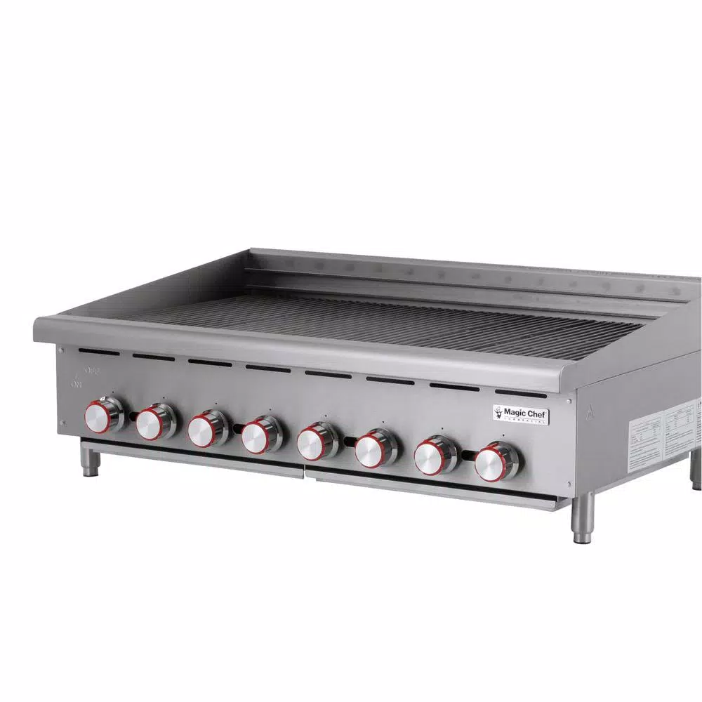 Magic Chef 48 in. Commercial Countertop Radiant Char Broiler, Stainless Steel
