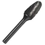 Drill America 3/4 in. x 1-1/2 in. Tree Radius End Solid Carbide Burr, 1/4 in. Shank thumbnail 1