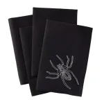 Xia Home Fashions Halloween Spider Web Embroidered Napkins, Black (Set of 4) thumbnail 4