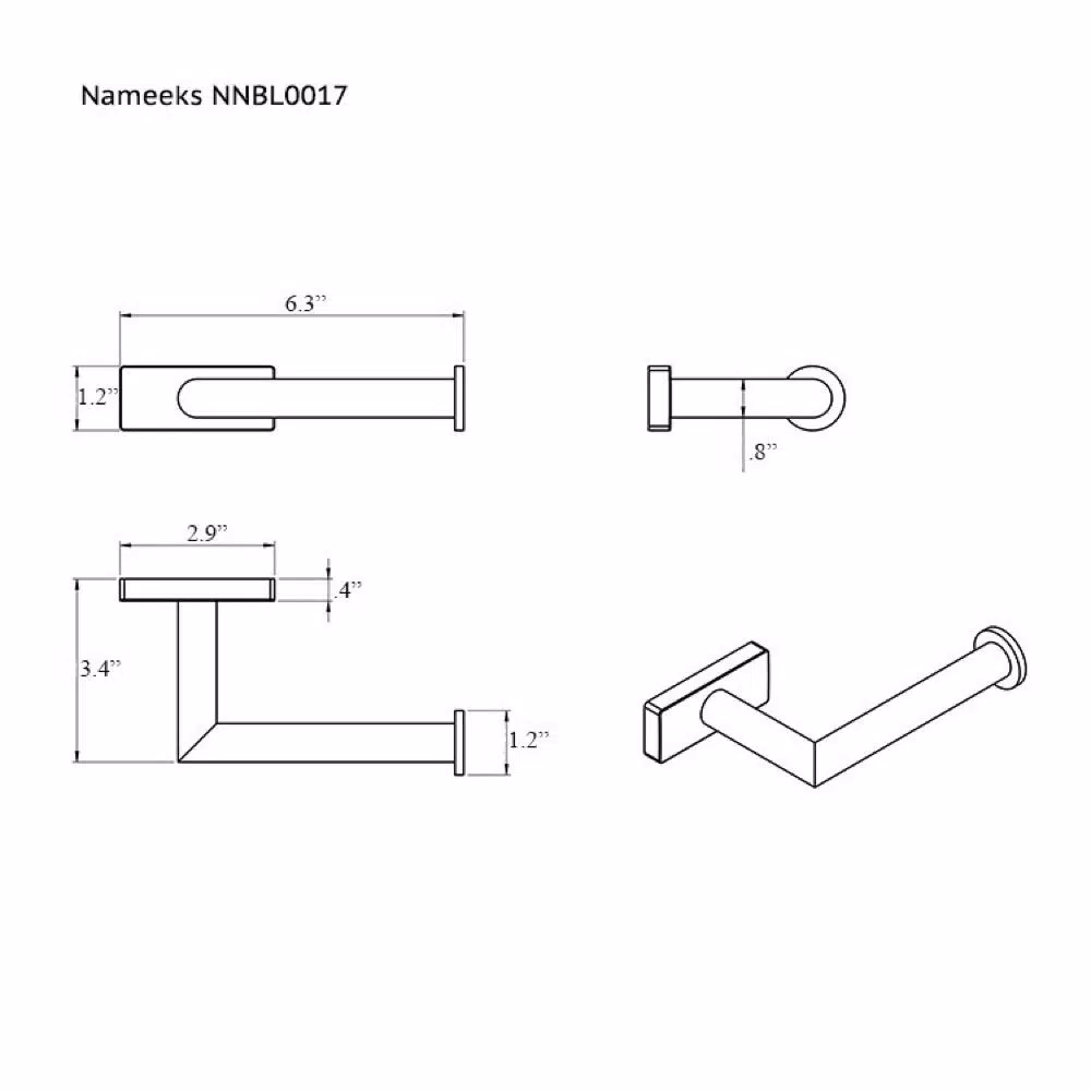 Nameeks Boutique Hotel Contemporary Brass Toilet Paper Holder - Polished Chrome