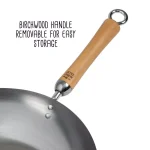Honey-Can-Do Joyce Chen 12 in. Carbon Steel Stir-Fry Pan with Removable Birchwood Handle thumbnail 2