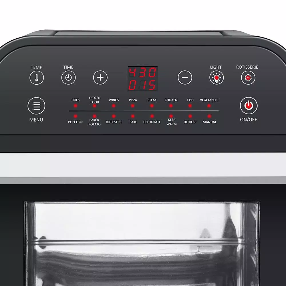GoWISE USA Gowise 12.7 Qt. Air Fryer Oven with Rotisserie, 15 Presets, and 10 Accessories