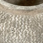 Zentique Cement Wavy Grey Small Decorative Vase - Distressed Zig Zag Texture thumbnail 4
