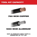 Milwaukee M18 FORCE LOGIC Cordless Cable Cutter Kit with 750 MCM Jaws, 2.0 Ah Battery & Charger thumbnail 3
