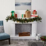 Nearly Natural 6 ft. Pre-lit Artificial Mixed Pine and Pinecone Garland with 35 Clear LED Lights thumbnail 6