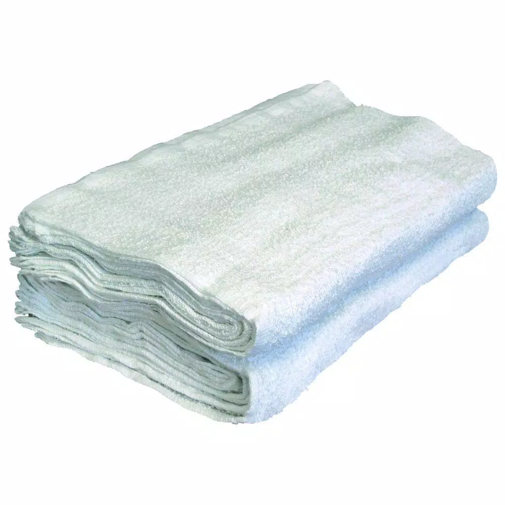 Unbranded 14 in. x 17 in. White Cotton Terry Towels, 288 Count Case