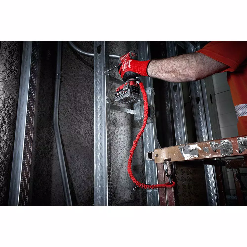 Milwaukee 10 lb. Locking Tool Lanyard with Shock Absorption and Swivel Carabiner
