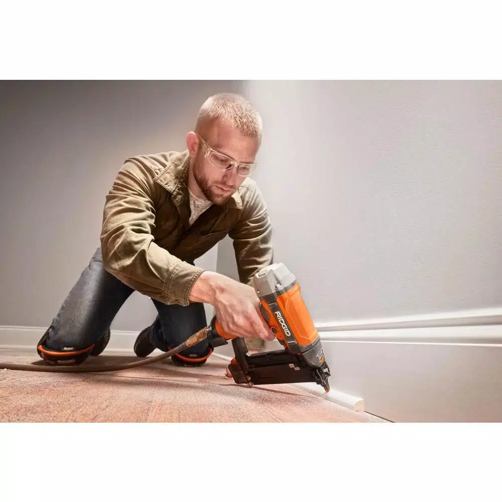 RIDGID 18-Gauge 2-1/8 in. Brad Nailer Kit with CLEAN DRIVE Technology and 50 ft. Lay Flat Air Hose