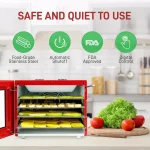 NutriChef 4-Tray Food Dehydrator Machine, 350W with Digital Timer and Temperature Control, Red thumbnail 4