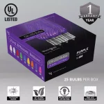 Wintergreen Lighting OptiCore C9 LED Purple Faceted Replacement Light Bulbs, E17 Base, 25-Pack thumbnail 2
