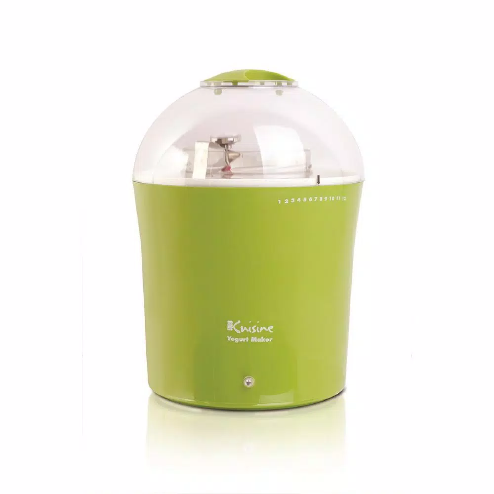 Euro Cuisine 2 Qt. Yogurt Maker with Glass Jar, Stainless Steel Thermometer, and Greek Yogurt Cotton Bag - Green